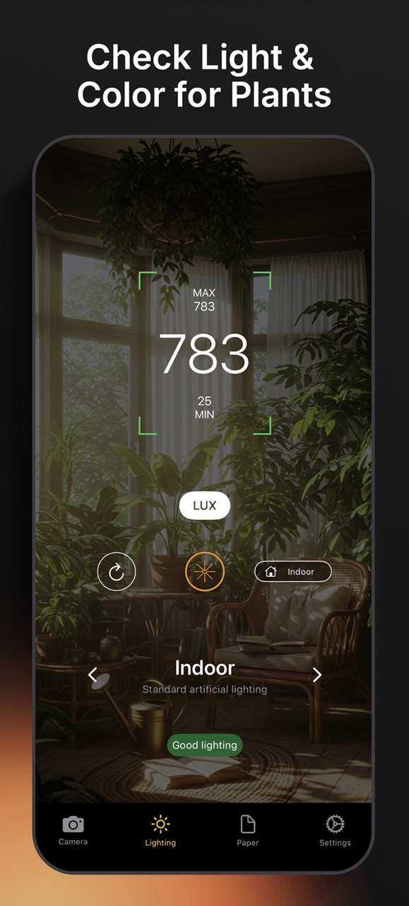 Luxmeter App Interface