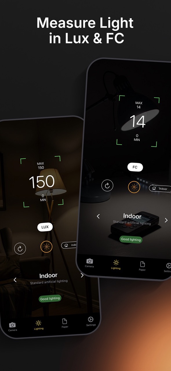 Luxmeter App Interface